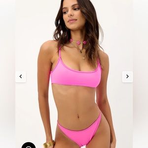 Frankie’s Bikinis Dallas Scoopback Bikini Top & Anne High Waist Bikini